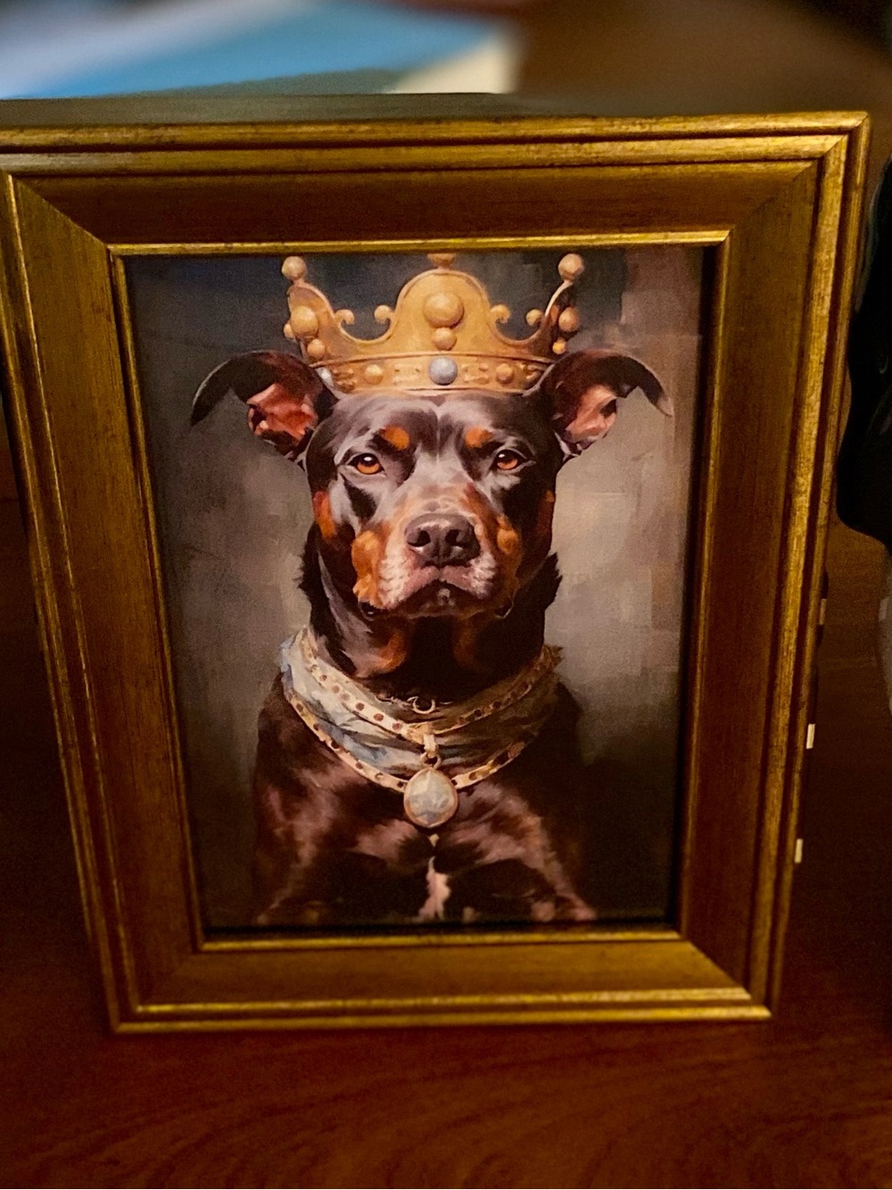 Royal Rottweiler Dog Portrait – Baron Otto | Framed Vintage Style Art